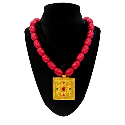 Bhimpu mala/Red coral Nepali Traditional mala Necklace