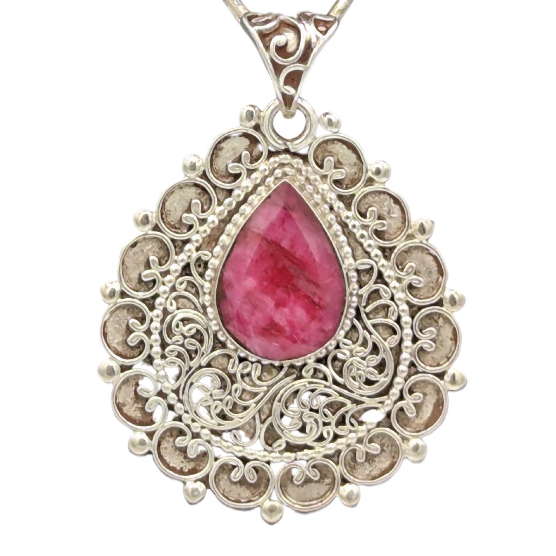 Handmade Vintage Jewelry Women Sterling Silver Pendant from Nepal