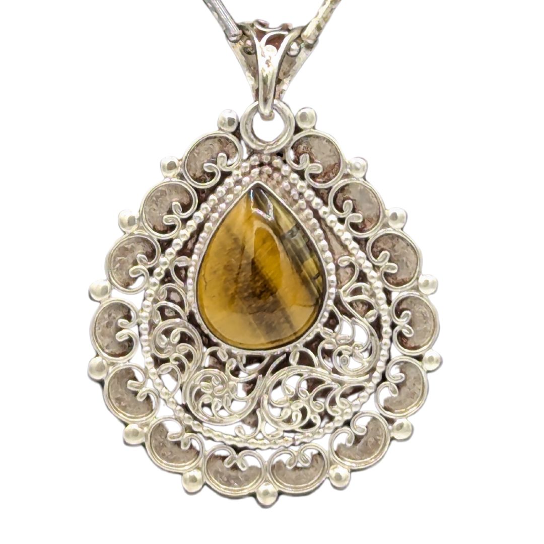 Handmade Vintage Jewelry Women Sterling Silver Pendant from Nepal