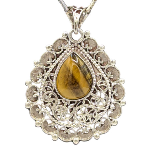 Handmade Vintage Jewelry Women Sterling Silver Pendant from Nepal