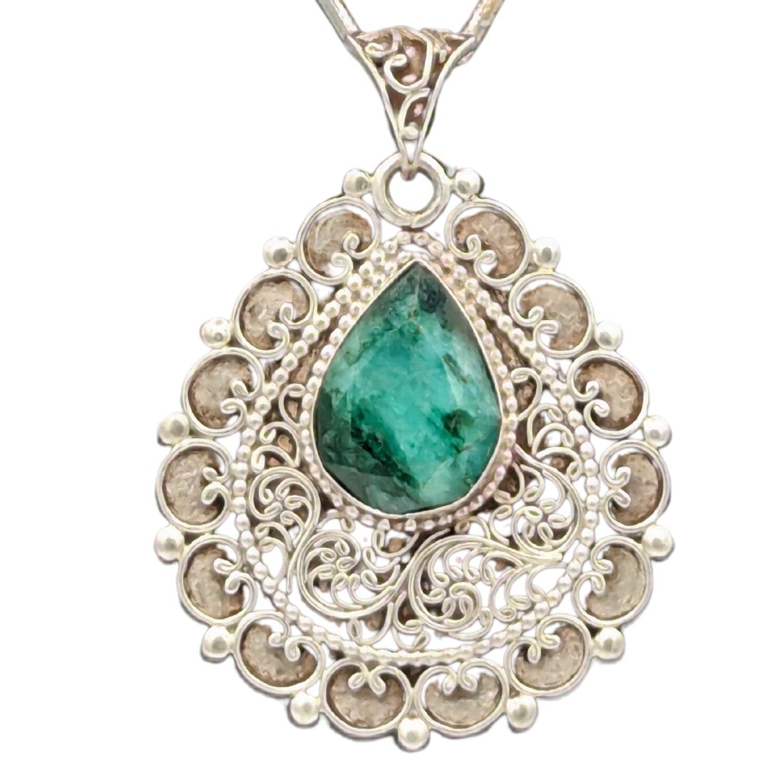 Handmade Vintage Jewelry Women Sterling Silver Pendant from Nepal