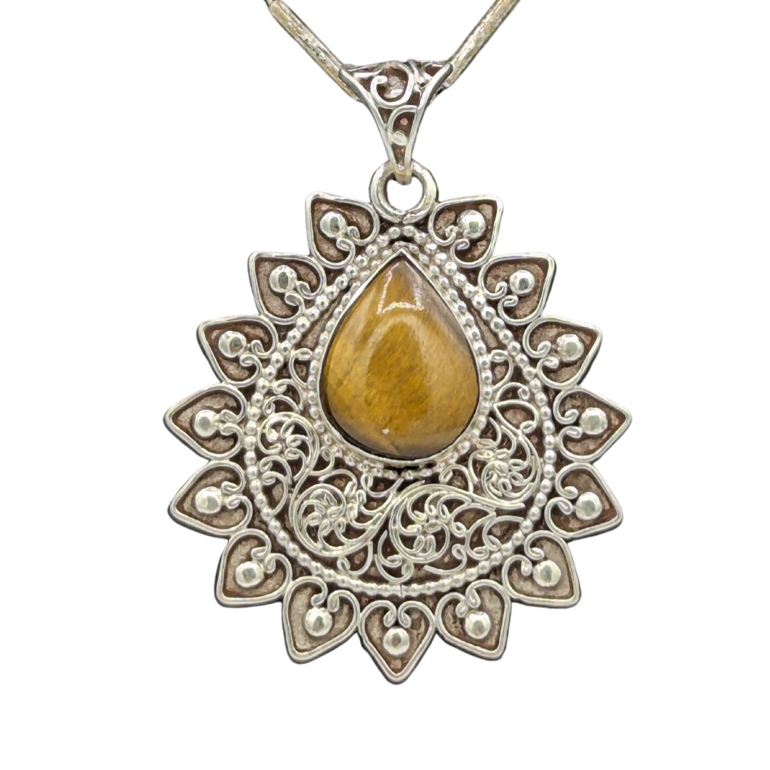 Handmade Vintage Jewelry Women Sterling Silver Pendant from Nepal