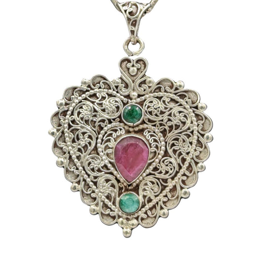 Handmade Vintage Jewelry Women Sterling Silver Pendant from Nepal