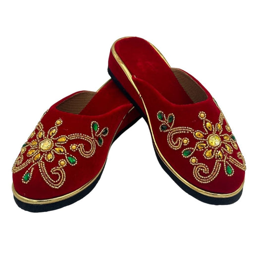 Traditional Velvet Nepali Newari Female Bridal Shoes