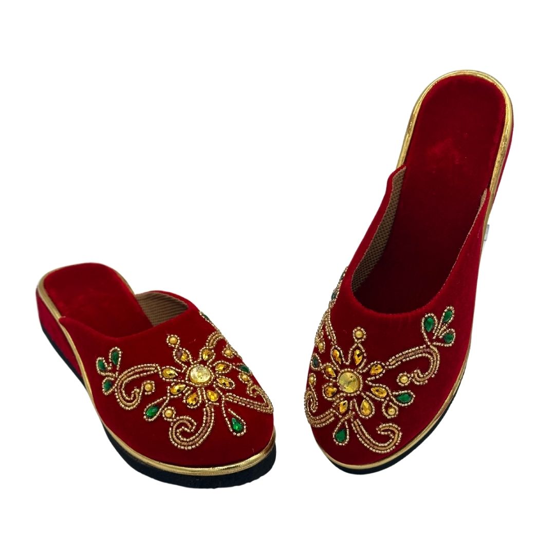 Traditional Velvet Nepali Newari Female Bridal Shoes