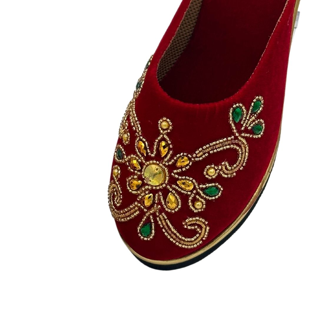 Traditional Velvet Nepali Newari Female Bridal Shoes