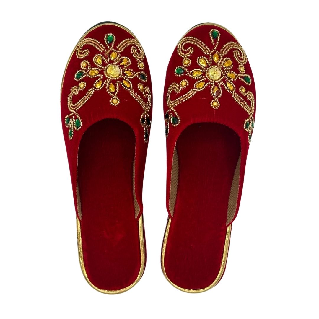 Traditional Velvet Nepali Newari Female Bridal Shoes