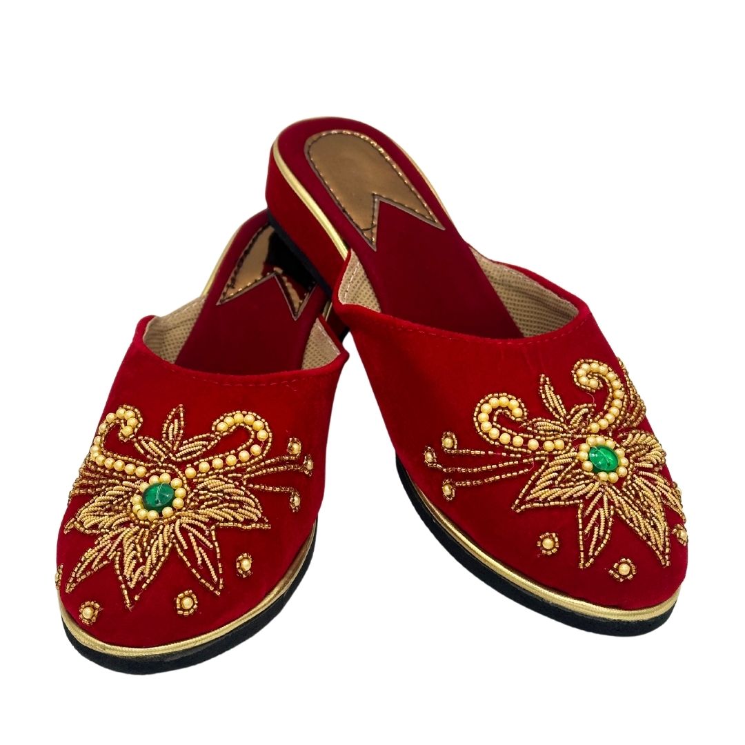 Traditional Velvet Nepali Newari Bridal Shoes - Kids size