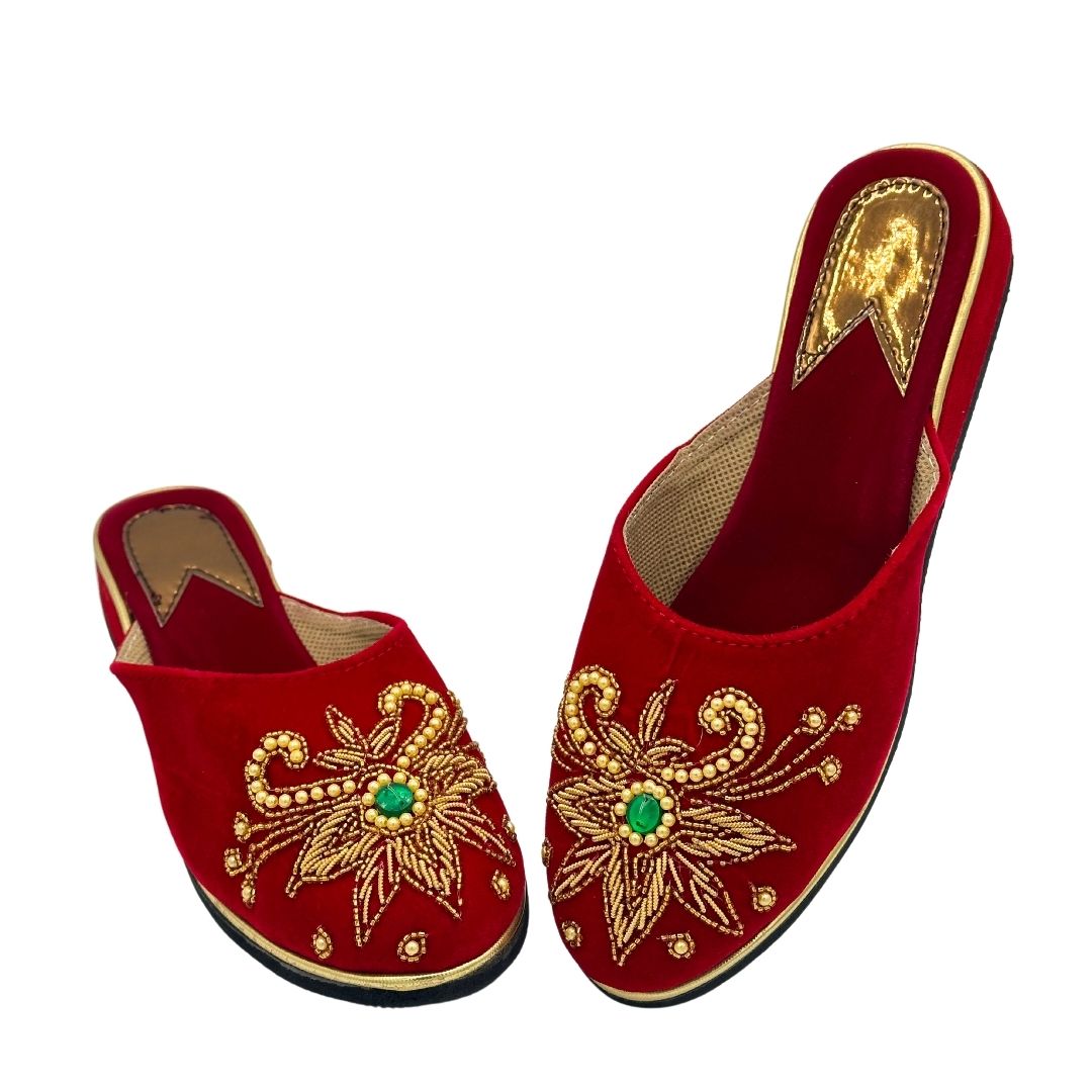 Traditional Velvet Nepali Newari Bridal Shoes - Kids size