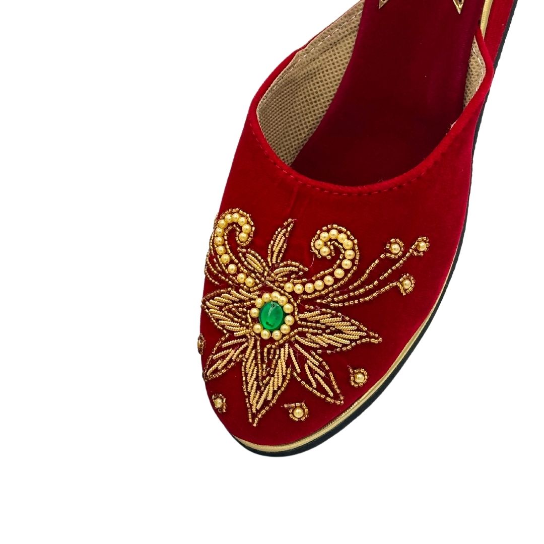 Traditional Velvet Nepali Newari Bridal Shoes - Kids size